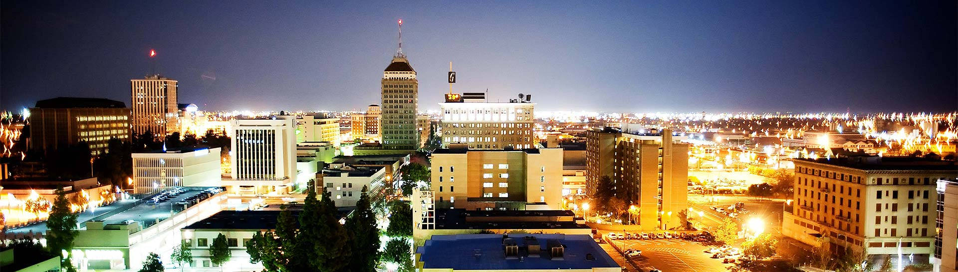Fresno California Skyline Panoramic View Wallpaper