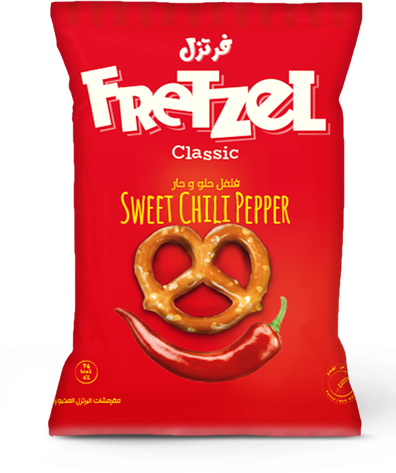 Fretzel Sweet Chili Pepper Pretzel Snack Package PNG