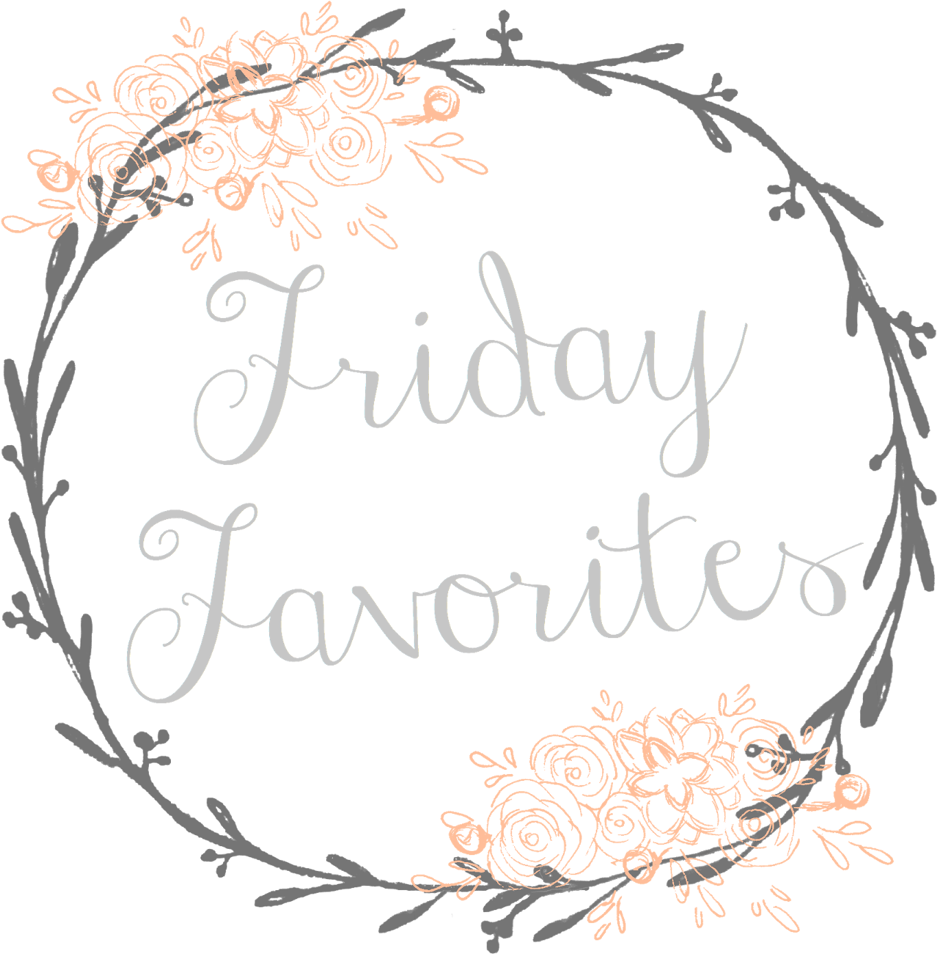 Friday Favorites Floral Design PNG