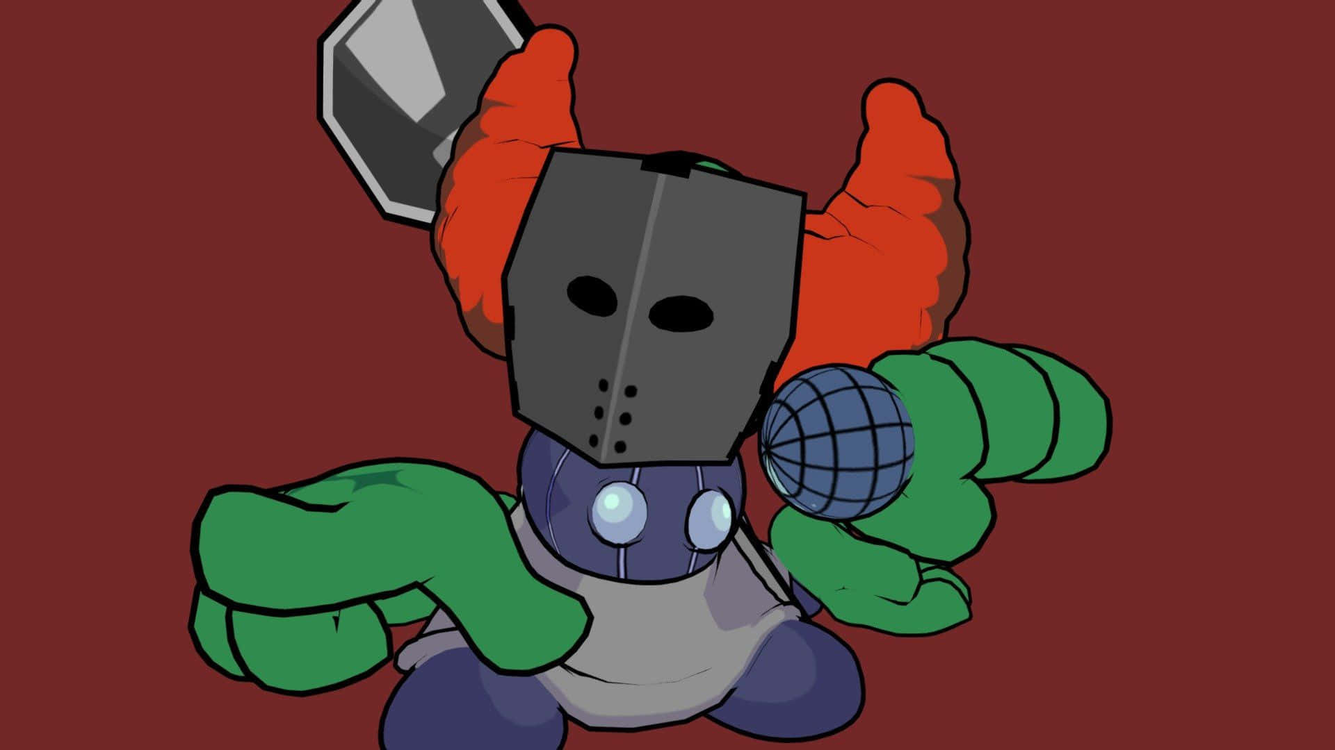 A Cartoon Character With A Horned Helmet And A Sword