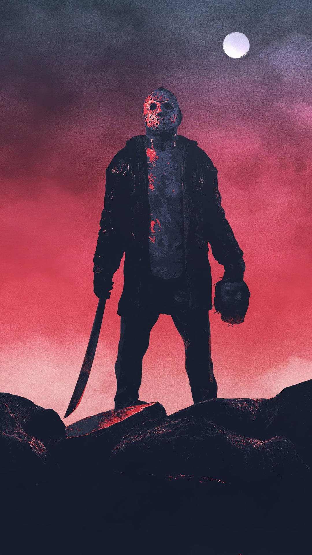 Friday The 13th Jason Holding A Head Background