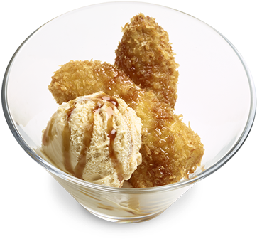 Fried Banana Ice Cream Dessert PNG