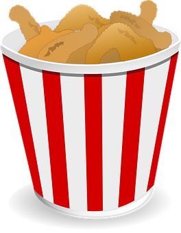 Fried Chicken Bucket Illustration PNG