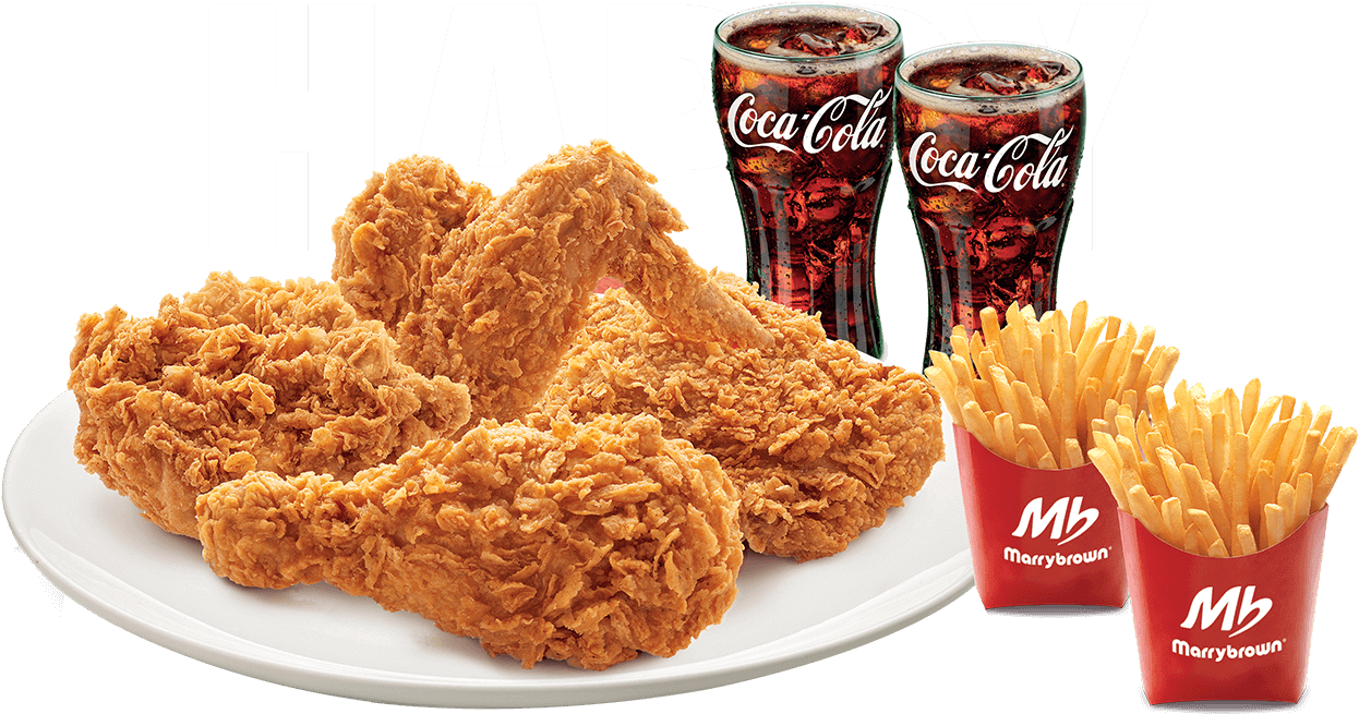 Fried Chicken Mealwith Drinksand Fries PNG