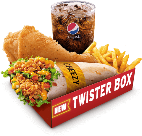 Fried Chicken Twister Combo Meal PNG