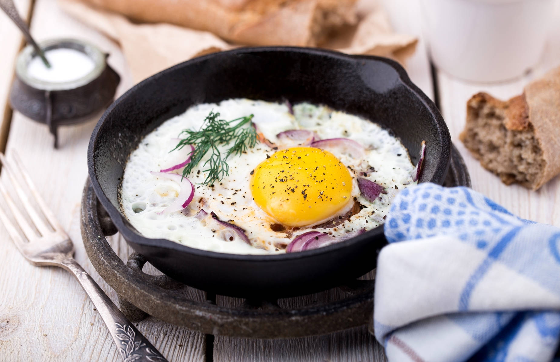 Fried Egg Seasoned With Herbs Wallpaper