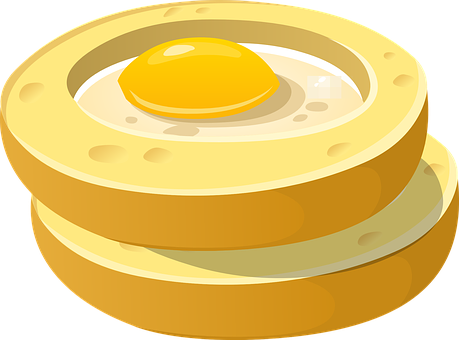 Fried Eggon English Muffin Vector PNG