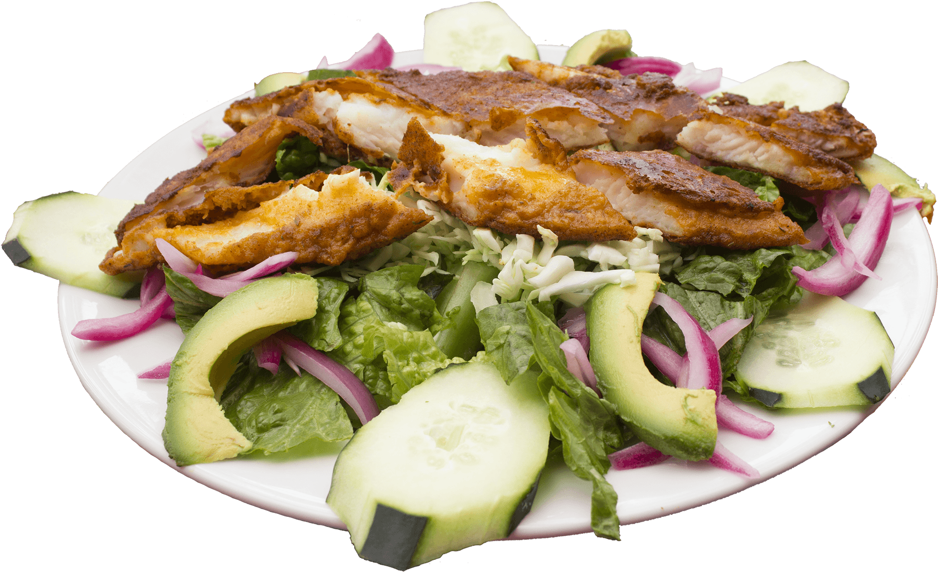 Fried Fish Salad Plate.png PNG