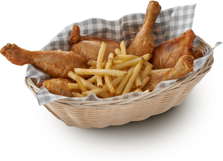 Fried Fishand Chips Basket PNG
