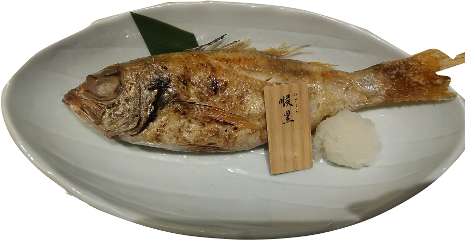 Fried Fishon Platewith Garnish PNG