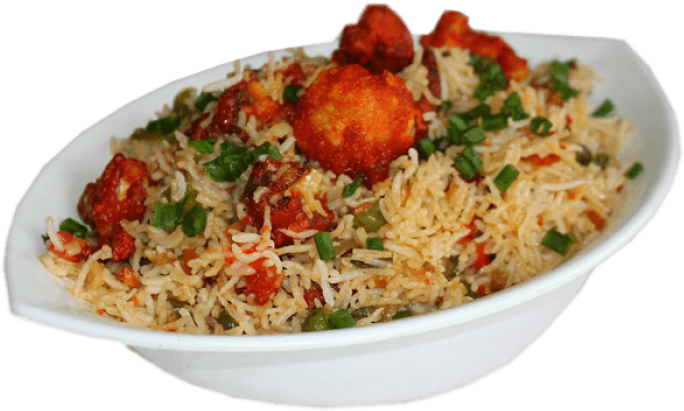 Fried Ricewith Crispy Chicken Balls PNG