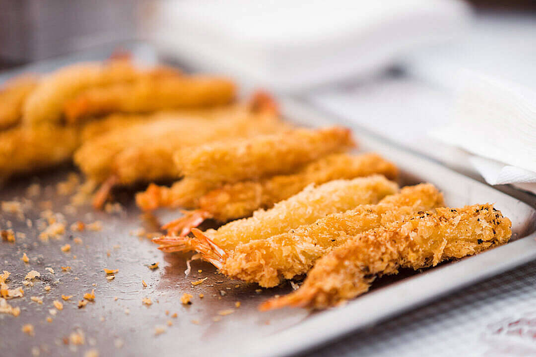 Fried Seafood Prawns Food Desktop Wallpaper