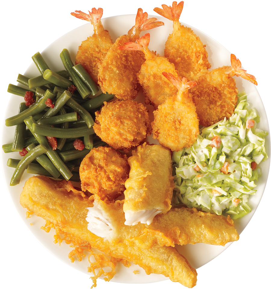 Fried Shrimp Platter Dinner PNG