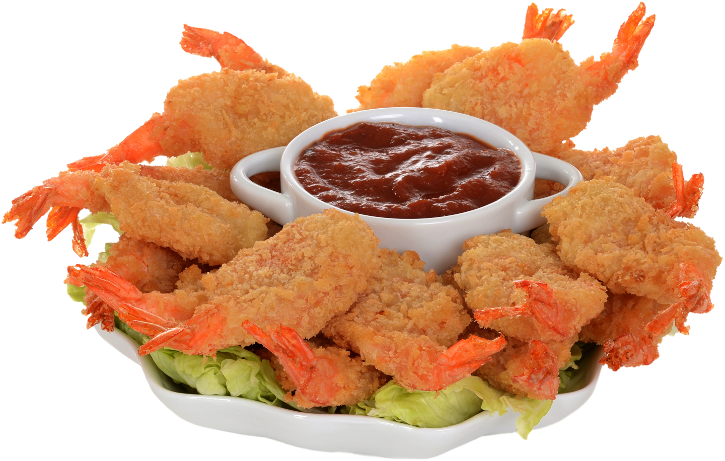 Fried Shrimp Platterwith Dipping Sauce PNG