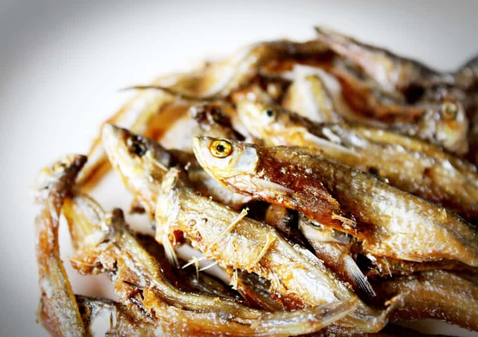 Fried Smelt Fish Dish Wallpaper