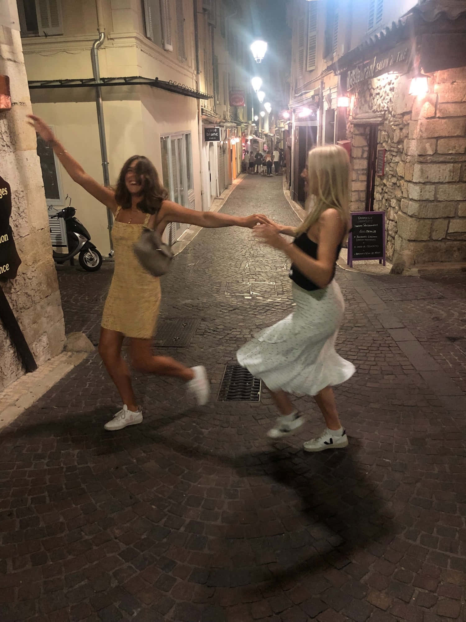 Friends Happily Dancing In Street Picture