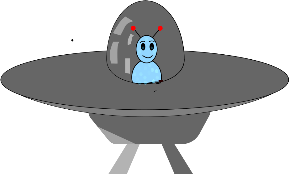 Friendly Alienin Spaceship Illustration PNG