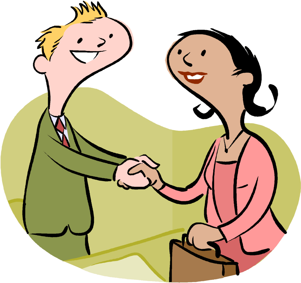 Friendly Business Handshake Cartoon PNG