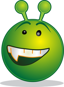 Friendly Cartoon Alien Graphic PNG