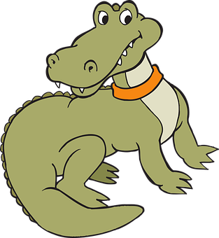 Friendly Cartoon Alligator PNG