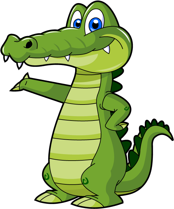 Friendly Cartoon Alligator PNG