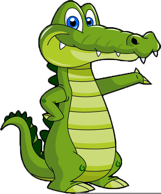 Friendly Cartoon Alligator Standing PNG