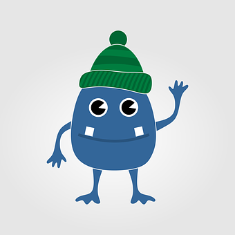 Friendly Cartoon Character Wearing Beanie PNG