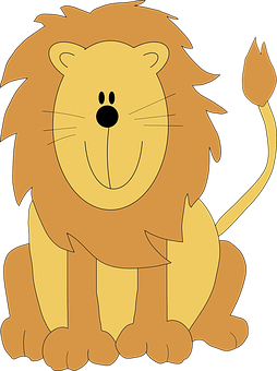 Friendly Cartoon Lion PNG