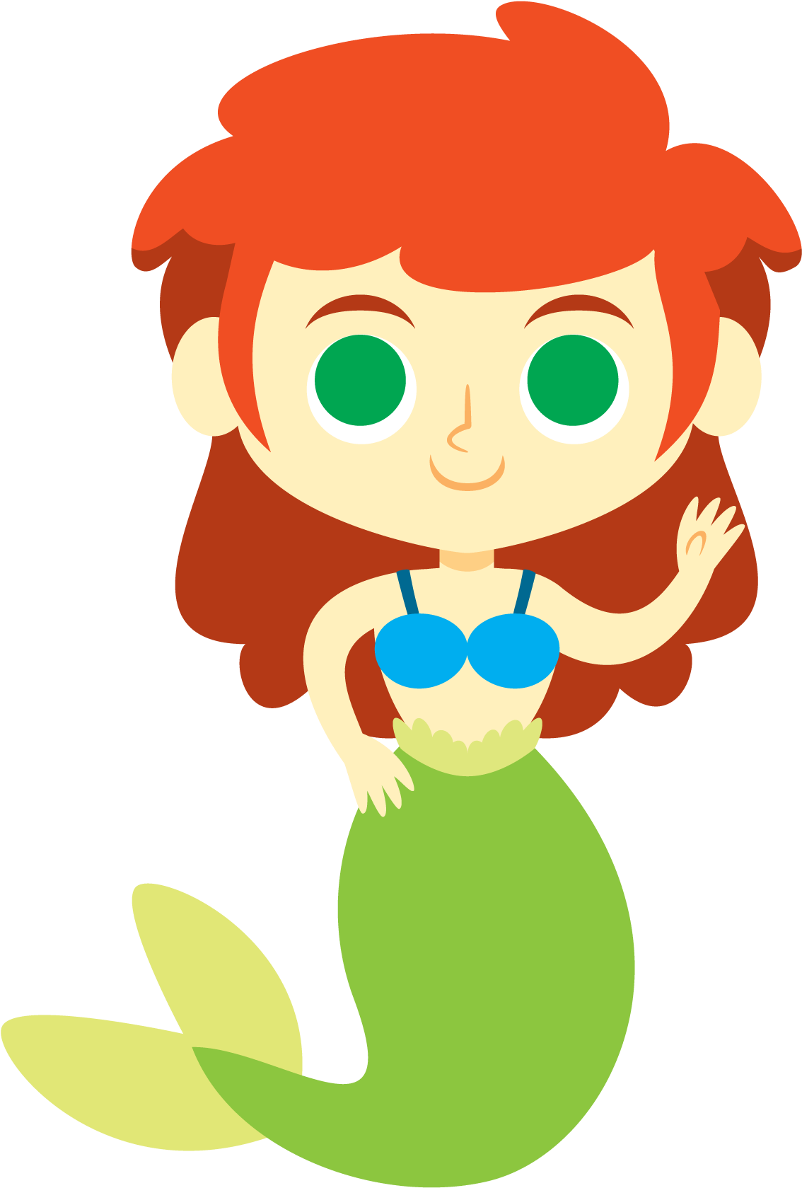 Friendly Cartoon Mermaid Clipart PNG