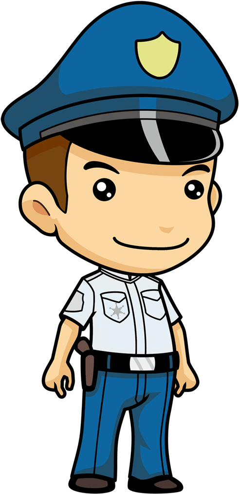 Friendly Cartoon Policeman PNG