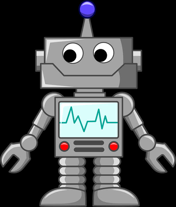 Friendly Cartoon Robot PNG