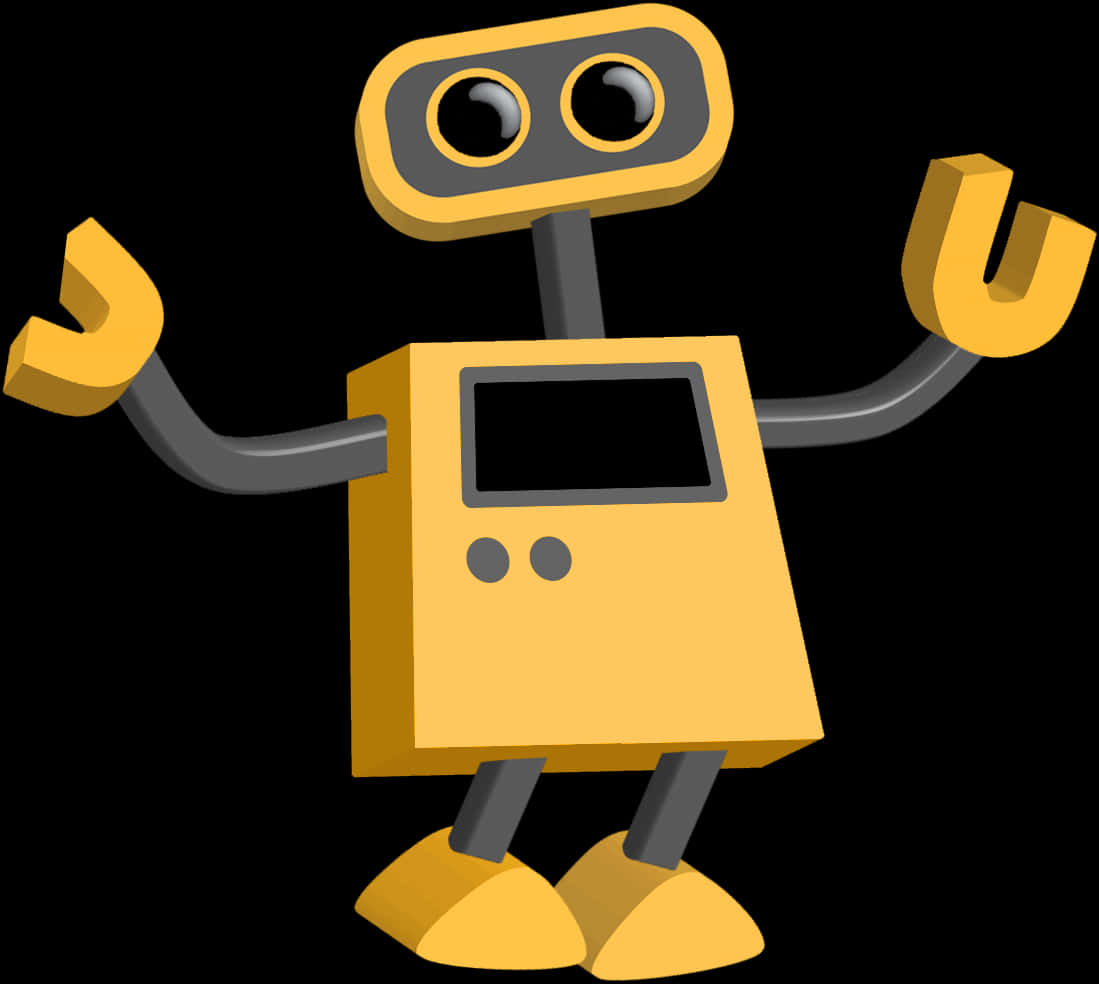 Friendly Cartoon Robot PNG