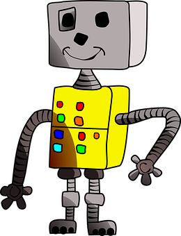 Friendly Cartoon Robot PNG