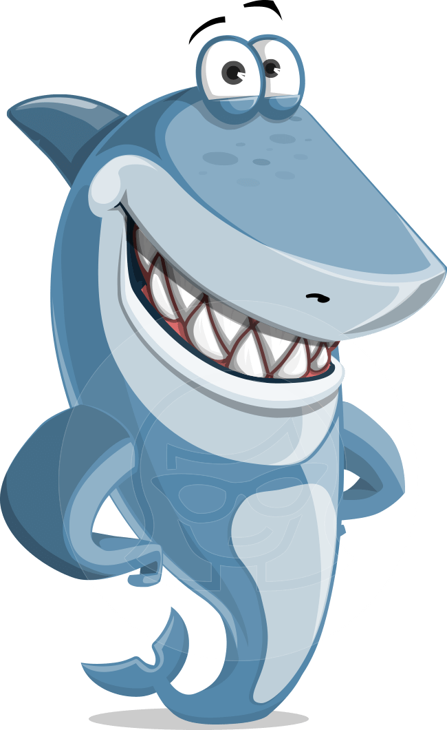 Friendly Cartoon Shark PNG