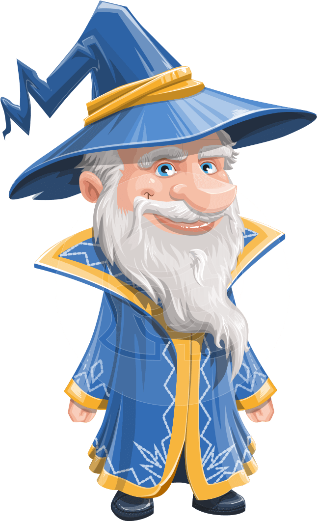 Friendly Cartoon Wizard PNG