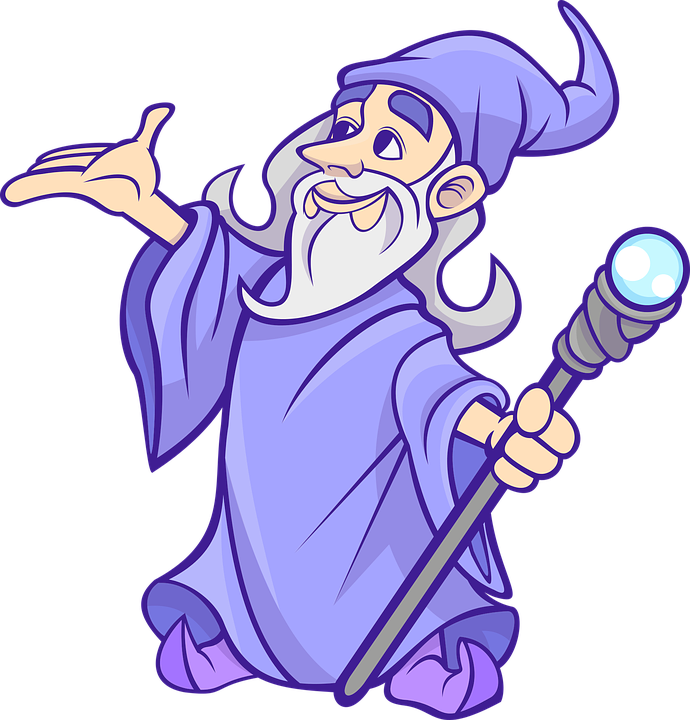 Friendly Cartoon Wizard PNG