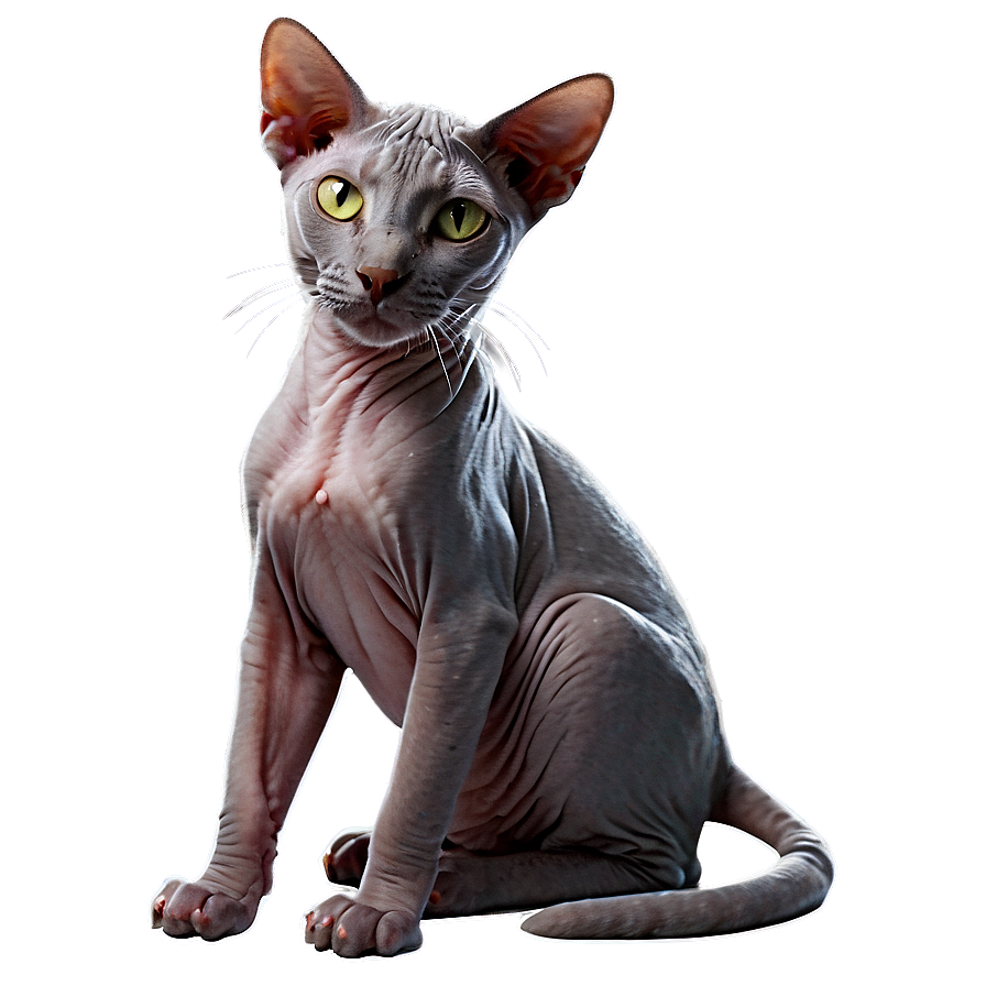 Friendly Hairless Cat Png 06252024 PNG