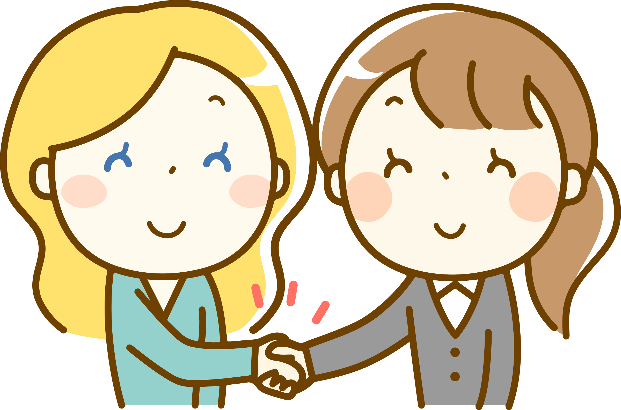 Friendly Handshake Cartoon PNG