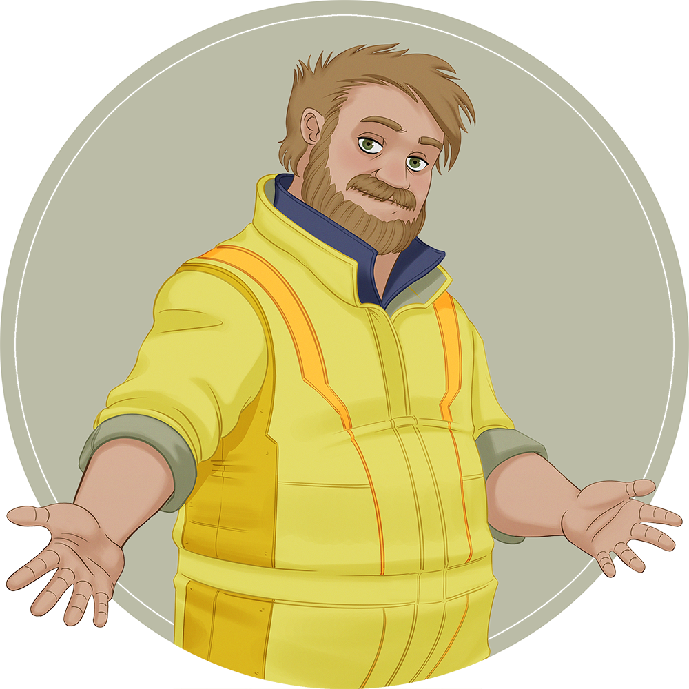 Friendly Janitor Cartoon Character PNG