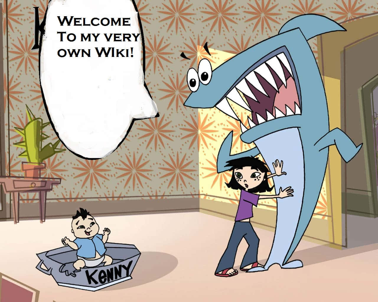 Friendly Kenny The Shark Swimming Under The Sea. Wallpaper