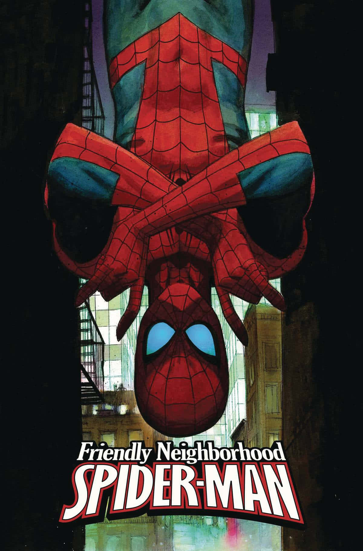 Friendly Neighborhood Spider-Man Swinging Through the City Wallpaper