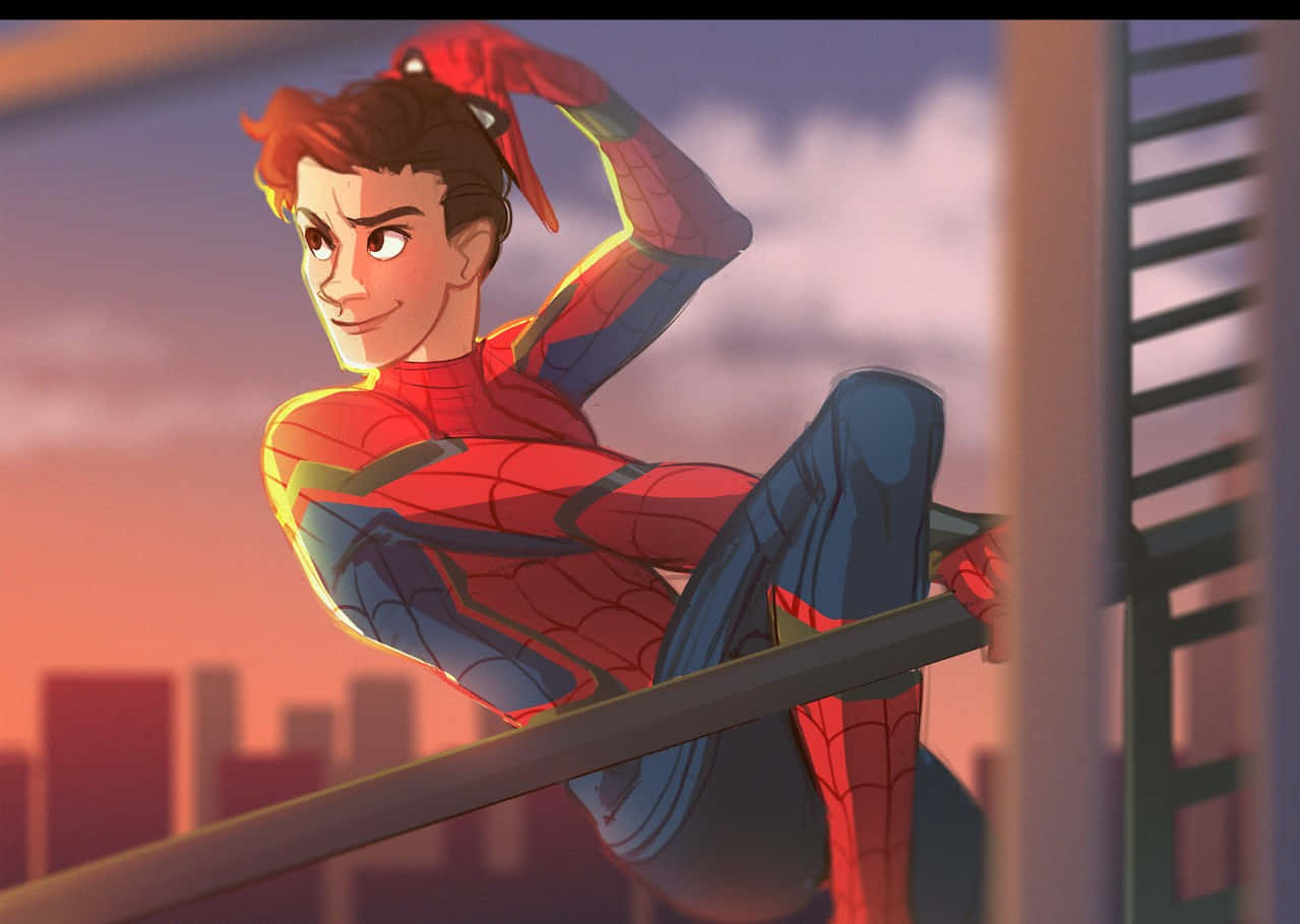 Swinging through the streets, your Friendly Neighborhood Spider-Man! Wallpaper