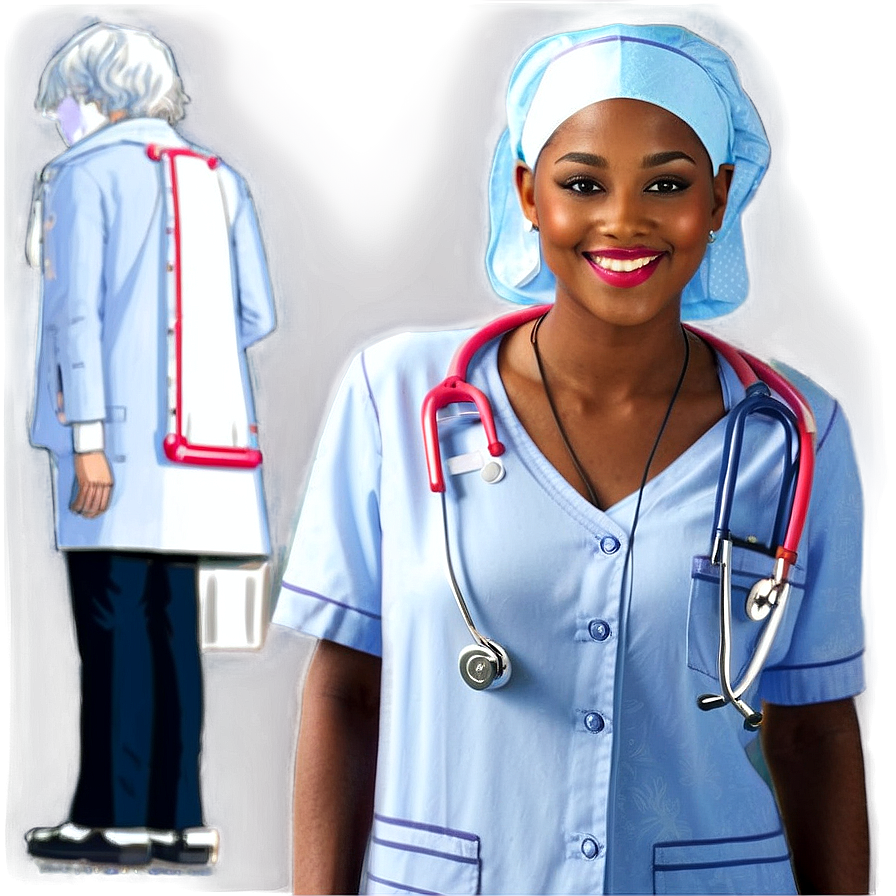 Friendly Nurse Character Png 05242024 PNG