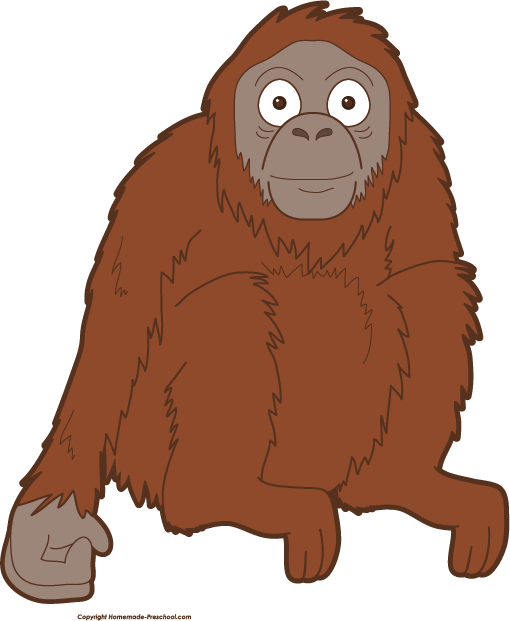 Friendly Orangutan Cartoon PNG