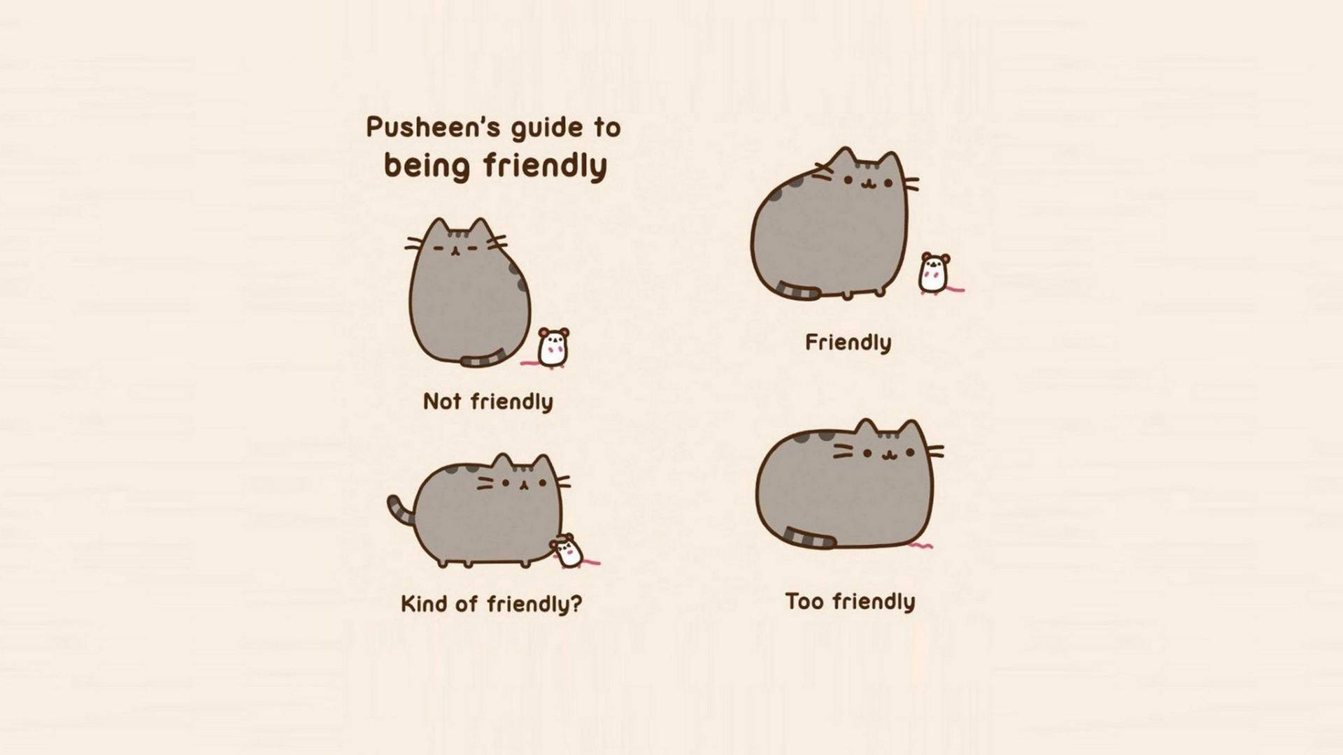 Friendly Pusheen cat meme wallpaper