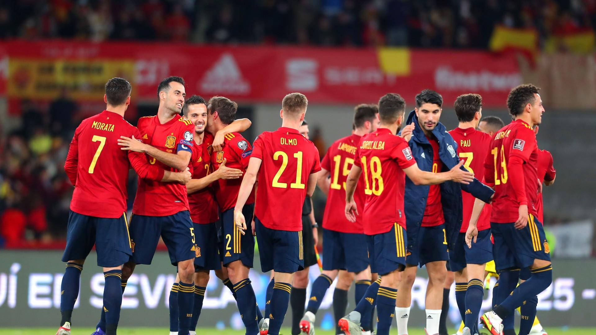 Venlige spanske nationale fodboldhold tapet. Wallpaper