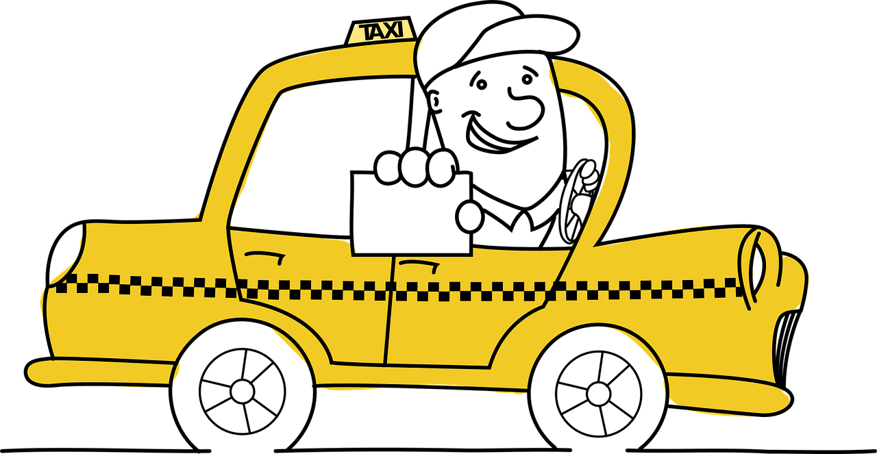 Friendly Taxi Driver Cartoon PNG