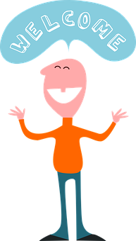Friendly Welcome Cartoon Character PNG