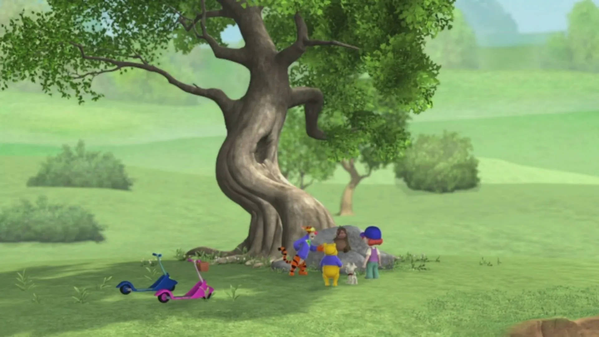 Friends Around A Tree Tigger 3d Background
