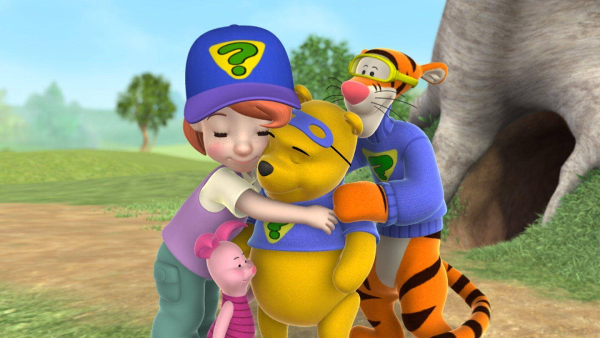 Friends Hugging Pooh Tigger 3d Background